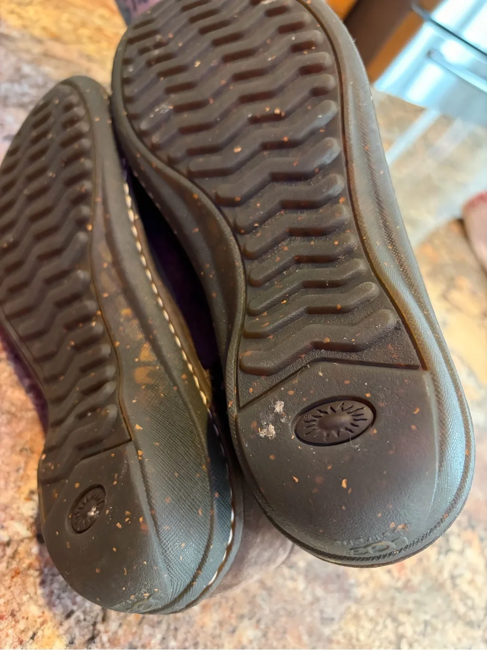 Women’s Brown UGG Suede Shearling-Lined Slip-On Shoes